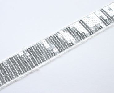 Pailettenband  24 mm breit - silber