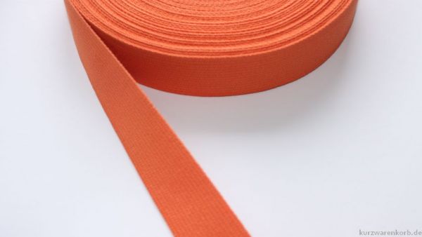 Gurtband 3 cm - orange - 100 % Baumwolle