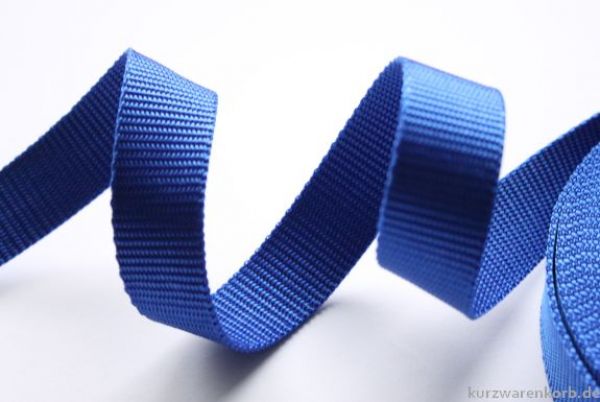 Gurtband 2,5 cm - 100% Polyester - royalblau