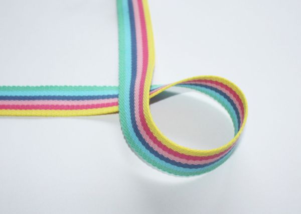 Gurtband 3 cm - bunte Streifen - 100 % Baumwolle