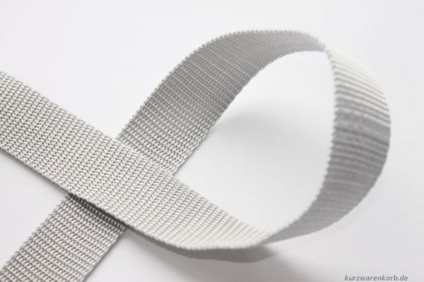 Gurtband 3 cm - 100% Polyester - hellgrau