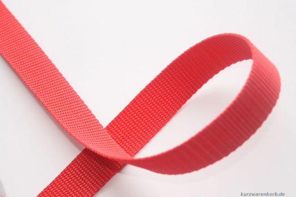 Gurtband 2,5 cm - 100% Polyester - rot