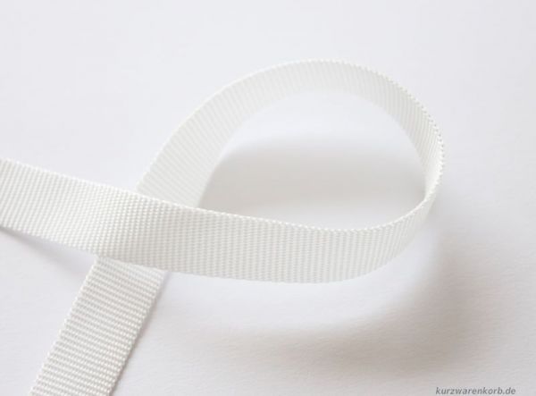 Gurtband 2 cm - 100% Polyester - weiß