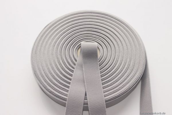 Gummiband 20 mm grau